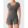 imageYEOREO One Piece Workout Jumpsuits Rompers For Women Xylia U Neck Sexy Backless Bodysuit Hidden Scrunch Butt JumpsuitDark Grey