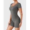 imageYEOREO One Piece Workout Jumpsuits Rompers For Women Xylia U Neck Sexy Backless Bodysuit Hidden Scrunch Butt JumpsuitDark Grey