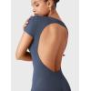 imageYEOREO One Piece Workout Jumpsuits Rompers For Women Xylia U Neck Sexy Backless Bodysuit Hidden Scrunch Butt JumpsuitNavy Blue