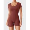 imageYEOREO One Piece Workout Jumpsuits Rompers For Women Xylia U Neck Sexy Backless Bodysuit Hidden Scrunch Butt JumpsuitRed