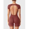 imageYEOREO One Piece Workout Jumpsuits Rompers For Women Xylia U Neck Sexy Backless Bodysuit Hidden Scrunch Butt JumpsuitRed