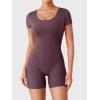 imageYEOREO One Piece Workout Jumpsuits Rompers For Women Xylia U Neck Sexy Backless Bodysuit Hidden Scrunch Butt JumpsuitViolet