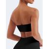 imageYEOREO Strapless Bandeau Sports Bra for Workout Seamless Tube Top Gym Padded Wireless BraBlack