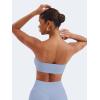 imageYEOREO Strapless Bandeau Sports Bra for Workout Seamless Tube Top Gym Padded Wireless BraJacaranda