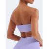 imageYEOREO Strapless Bandeau Sports Bra for Workout Seamless Tube Top Gym Padded Wireless BraPurple