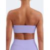 imageYEOREO Strapless Bandeau Sports Bra for Workout Seamless Tube Top Gym Padded Wireless BraPurple