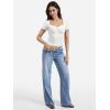 imageYEOREO Women Double Layer Fitted T Shirt Short Sleeve Livia SecondSkin Sexy SweetheartNeck Slim Fit Causual Basic Y2K TopWhite
