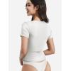 imageYEOREO Women Double Layer Fitted T Shirt Short Sleeve Livia SecondSkin Sexy SweetheartNeck Slim Fit Causual Basic Y2K TopWhite