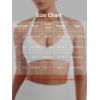 imageYEOREO Women Halter Sports Bra Light Support V Neck Padded Strappy Open Back Workout Gym TopsWhite
