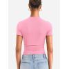 imageYEOREO Womens Basic T Shirts Casual Going Out Short Sleeve Crop Tops Eriney Slim Fit Crew Neck Y2K TeeBaby Pink