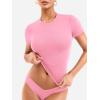 imageYEOREO Womens Basic T Shirts Casual Going Out Short Sleeve Crop Tops Eriney Slim Fit Crew Neck Y2K TeeBaby Pink