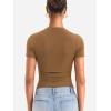 imageYEOREO Womens Basic T Shirts Casual Going Out Short Sleeve Crop Tops Eriney Slim Fit Crew Neck Y2K TeeCoffee