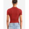 imageYEOREO Womens Basic T Shirts Casual Going Out Short Sleeve Crop Tops Eriney Slim Fit Crew Neck Y2K TeeRed