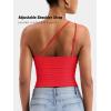 imageYEOREO Womens One Shoulder Tops Sleeveless Going Out Tank Top Fanciy Double Lined Cropped Tee Y2K Summer Shirts Slim FitRed