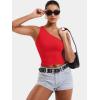 imageYEOREO Womens One Shoulder Tops Sleeveless Going Out Tank Top Fanciy Double Lined Cropped Tee Y2K Summer Shirts Slim FitRed