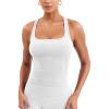 imageYEOREO Esteile Workout Tank Tops for Women Square Neck Sleeveless Camisole Tops Seamless Racerback Gym Athletic Yoga ShirtsWhite