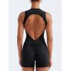 imageYEOREO Backless Workout Jumpsuits Women One Piece Sleeveless Jumpsuit with Pads Tessia Scrunch Butt Yoga RomperBlack