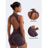 imageYEOREO Backless Workout Jumpsuits Women One Piece Sleeveless Jumpsuit with Pads Tessia Scrunch Butt Yoga RomperBlack Berry Purple