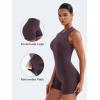 imageYEOREO Backless Workout Jumpsuits Women One Piece Sleeveless Jumpsuit with Pads Tessia Scrunch Butt Yoga RomperBlack Berry Purple