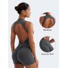 imageYEOREO Backless Workout Jumpsuits Women One Piece Sleeveless Jumpsuit with Pads Tessia Scrunch Butt Yoga RomperDark Gray