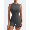 imageYEOREO Backless Workout Jumpsuits Women One Piece Sleeveless Jumpsuit with Pads Tessia Scrunch Butt Yoga RomperDark Gray