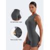 imageYEOREO Backless Workout Jumpsuits Women One Piece Sleeveless Jumpsuit with Pads Tessia Scrunch Butt Yoga RomperDark Gray