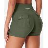 imageYEOREO CoreFlex Cargo Pocket Workout Shorts for Women Scrunch Zipper 36quot High Waisted Yoga Gym ShortsArmy