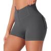 imageYEOREO CoreFlex Cargo Pocket Workout Shorts for Women Scrunch Zipper 36quot High Waisted Yoga Gym ShortsCarbon