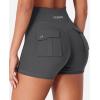 imageYEOREO CoreFlex Cargo Pocket Workout Shorts for Women Scrunch Zipper 36quot High Waisted Yoga Gym ShortsCarbon
