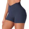imageYEOREO CoreFlex Cargo Pocket Workout Shorts for Women Scrunch Zipper 36quot High Waisted Yoga Gym ShortsNavy
