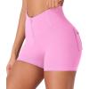 imageYEOREO CoreFlex Cargo Pocket Workout Shorts for Women Scrunch Zipper 36quot High Waisted Yoga Gym ShortsPink
