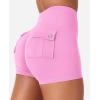imageYEOREO CoreFlex Cargo Pocket Workout Shorts for Women Scrunch Zipper 36quot High Waisted Yoga Gym ShortsPink
