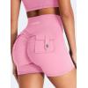 imageYEOREO CoreFlex Scrunch Workout Shorts with Pockets for Women 45quot High Waisted Cargo Gym Biker Shorts Tummy Control YogaBubblegum Pink