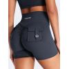 imageYEOREO CoreFlex Scrunch Workout Shorts with Pockets for Women 45quot High Waisted Cargo Gym Biker Shorts Tummy Control YogaCoal