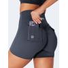 imageYEOREO CoreFlex Scrunch Workout Shorts with Pockets for Women 45quot High Waisted Cargo Gym Biker Shorts Tummy Control YogaCoal