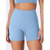 imageYEOREO CoreFlex Scrunch Workout Shorts with Pockets for Women 45quot High Waisted Cargo Gym Biker Shorts Tummy Control YogaLight Blue