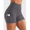 imageYEOREO CoreFlex Women Workout Gym Shorts with Cargo Pockets Hidden Scrunch 36quot Inseam No Front Seam Biker ShortsDark Grey