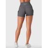 imageYEOREO CoreFlex Women Workout Gym Shorts with Cargo Pockets Hidden Scrunch 36quot Inseam No Front Seam Biker ShortsDark Grey