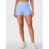 imageYEOREO CoreFlex Women Workout Gym Shorts with Cargo Pockets Hidden Scrunch 36quot Inseam No Front Seam Biker ShortsLight Blue