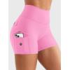 imageYEOREO CoreFlex Women Workout Gym Shorts with Cargo Pockets Hidden Scrunch 36quot Inseam No Front Seam Biker ShortsPink