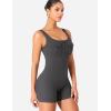 imageYEOREO CoreFlex Workout Jumpsuits for Women One Piece Backless Sleeveless Jumpsuit with Pockets Cargo Zip Up Gym Yoga RompersDark Gray