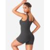 imageYEOREO CoreFlex Workout Jumpsuits for Women One Piece Backless Sleeveless Jumpsuit with Pockets Cargo Zip Up Gym Yoga RompersDark Gray