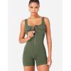 imageYEOREO CoreFlex Workout Jumpsuits for Women One Piece Backless Sleeveless Jumpsuit with Pockets Cargo Zip Up Gym Yoga RompersGreen