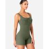 imageYEOREO CoreFlex Workout Jumpsuits for Women One Piece Backless Sleeveless Jumpsuit with Pockets Cargo Zip Up Gym Yoga RompersGreen