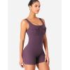 imageYEOREO CoreFlex Workout Jumpsuits for Women One Piece Backless Sleeveless Jumpsuit with Pockets Cargo Zip Up Gym Yoga RompersPurple