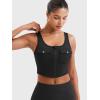 imageYEOREO CoreFlex Workout Tank Tops for Women U Neck Zip Up Crop Top Sleeveless Athletic Yoga Camisole Yvetty Going Out TopsBlack