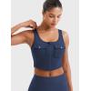imageYEOREO CoreFlex Workout Tank Tops for Women U Neck Zip Up Crop Top Sleeveless Athletic Yoga Camisole Yvetty Going Out TopsDeep Blue