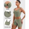 imageYEOREO CoreFlex Workout Tank Tops for Women U Neck Zip Up Crop Top Sleeveless Athletic Yoga Camisole Yvetty Going Out TopsLight Army