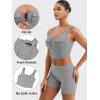 imageYEOREO CoreFlex Workout Tank Tops for Women U Neck Zip Up Crop Top Sleeveless Athletic Yoga Camisole Yvetty Going Out TopsLight Grey
