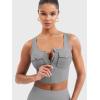 imageYEOREO CoreFlex Workout Tank Tops for Women U Neck Zip Up Crop Top Sleeveless Athletic Yoga Camisole Yvetty Going Out TopsLight Grey